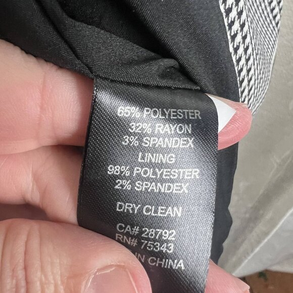 Rachel Zoe oversized houndstooth open front blazer menswear stretch - Picture 7 of 8